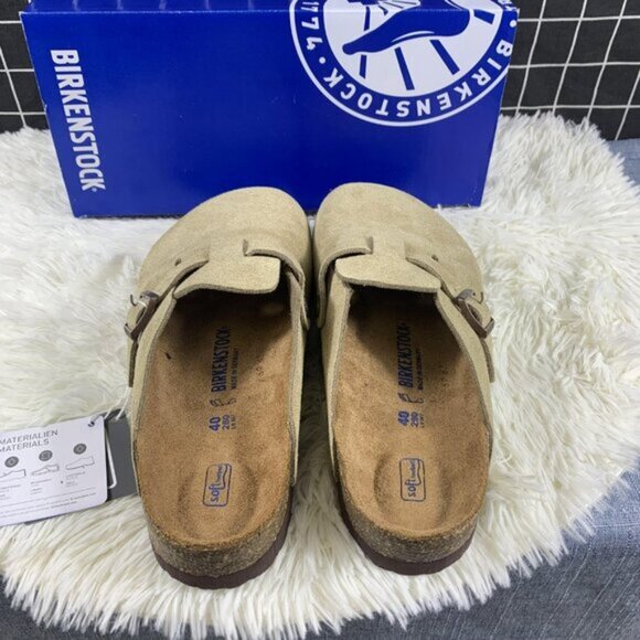 Birkenstock Boston taupe suede mule clogs - Picture 7 of 9